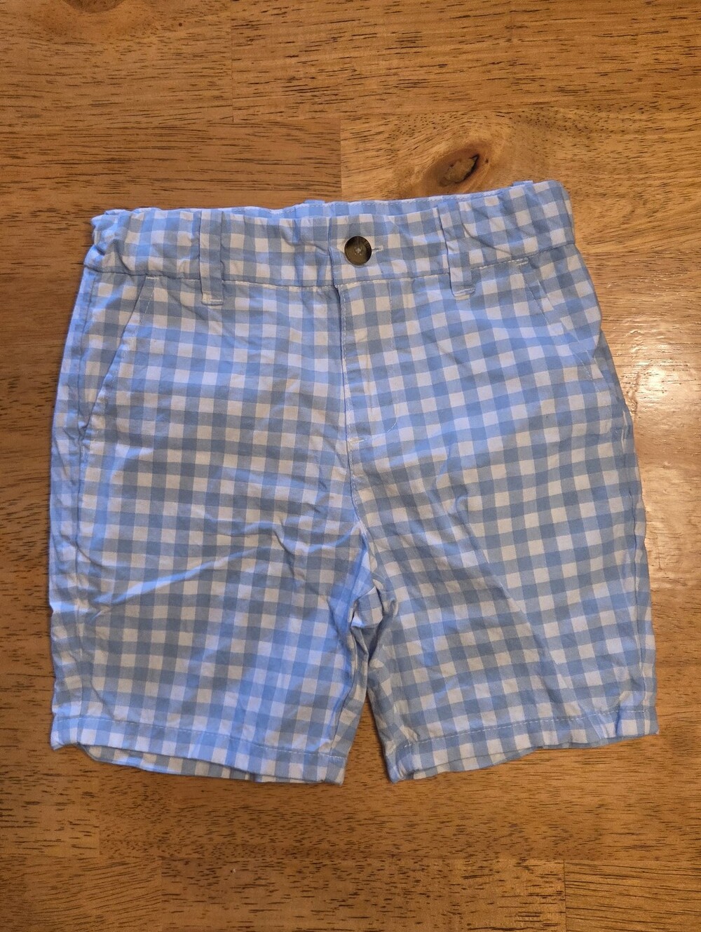 Janie And Jack Children's Light Blue Gingham Shorts